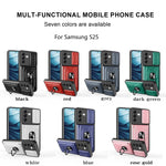 Custodia TPU PC con schermo scorrevole e slot per carte per Samsung Galaxy S25