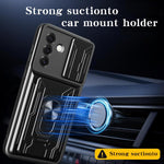 Custodia TPU PC con schermo scorrevole e slot per carte per Samsung Galaxy S25