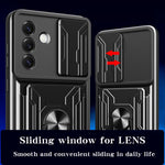 Custodia TPU PC con schermo scorrevole e slot per carte per Samsung Galaxy S25