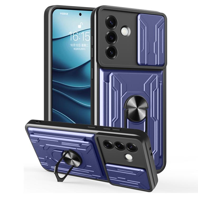Custodia TPU PC con schermo scorrevole e slot per carte per Samsung Galaxy S25