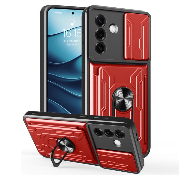Custodia TPU PC con schermo scorrevole e slot per carte per Samsung Galaxy S25