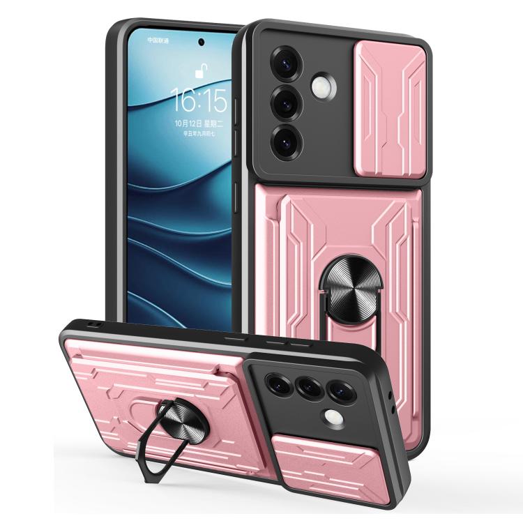 Custodia TPU PC con schermo scorrevole e slot per carte per Samsung Galaxy S25