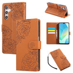 Custodia in pelle con tre scomparti per carte e motivo a rosa per Samsung Galaxy