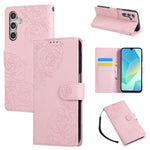 Custodia in pelle con tre scomparti per carte e motivo a rosa per Samsung Galaxy