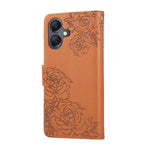 Custodia in pelle con tre scomparti per carte e motivo a rosa per Samsung Galaxy