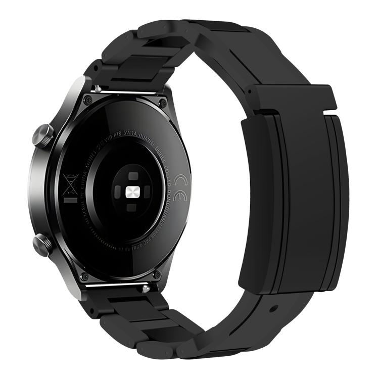 Cinturino per orologio in gomma con fibbia magnetica pieghevole in acciaio inossidabile., 20mm