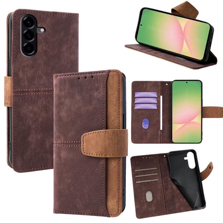 Custodia similpelle con cuciture a contrasto e protezione RFID per Galaxy A56