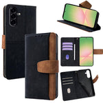 Custodia similpelle con cuciture a contrasto e protezione RFID per Galaxy A56