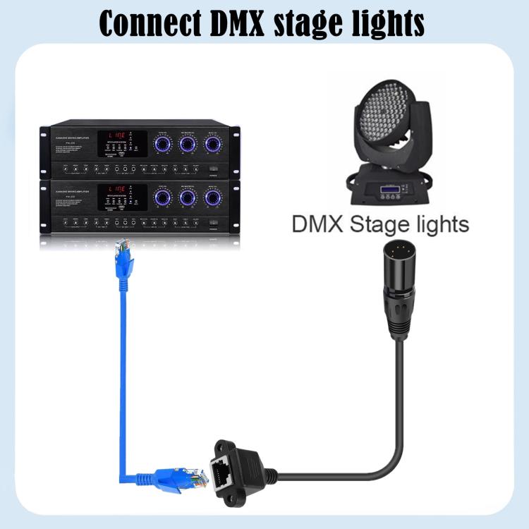 Cavo audio XLR 5 pin maschio a RJ45 femmina 30 cm