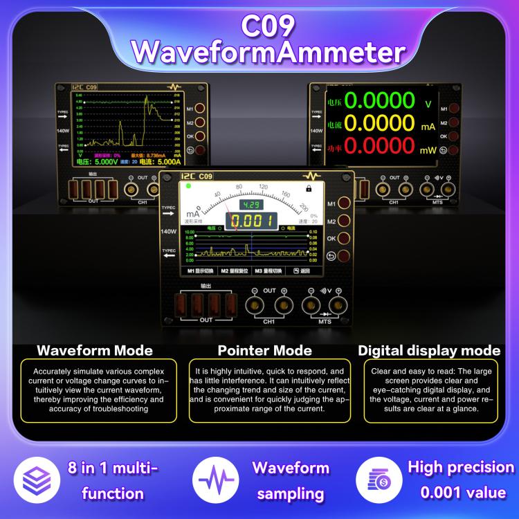 Amperometro digitale i2C C09 con display IPS da 4 pollici - immagine 6