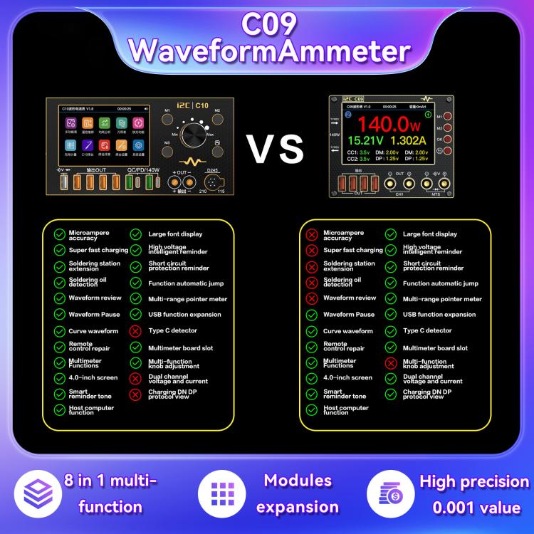 Amperometro digitale i2C C09 con display IPS da 4 pollici - immagine 9