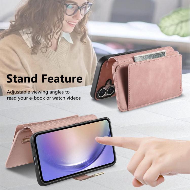 Portafoglio con cerniera ad anello, protezione RFID, custodia per telefono in pelle MagSafe, For Galaxy S25 FE 5G, For Galaxy S25 Edge 5G, For Galaxy S24 FE 5G