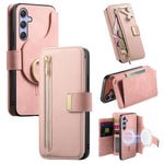 Portafoglio con cerniera ad anello, protezione RFID, custodia per telefono in pelle MagSafe, For Galaxy A54 5G