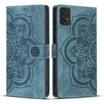Custodia per telefono in pelle satinata stile retrò con mandala in rilievo., For Samsung Galaxy A14, For Samsung Galaxy A34 5G, For Samsung Galaxy A54 5G, For Samsung Galaxy A13