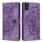 Custodia per telefono in pelle satinata stile retrò con mandala in rilievo., For Samsung Galaxy A14, For Samsung Galaxy A34 5G, For Samsung Galaxy A54 5G, For Samsung Galaxy A13