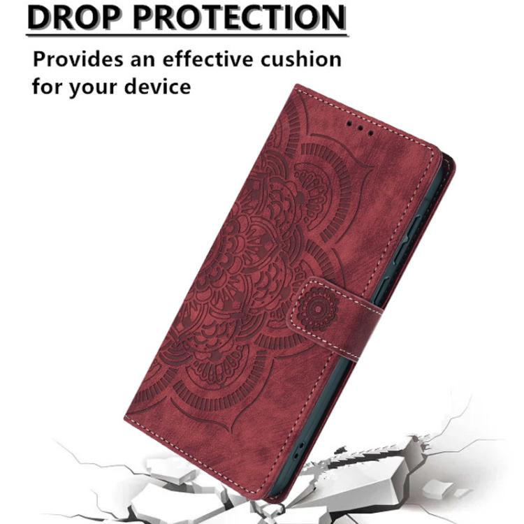 Custodia per telefono in pelle satinata stile retrò con mandala in rilievo., For Samsung Galaxy A16, For Samsung Galaxy A55 5G, For Samsung Galaxy A35 5G, For Samsung Galaxy A15
