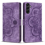 Custodia per telefono in pelle satinata stile retrò con mandala in rilievo., For Samsung Galaxy A16, For Samsung Galaxy A55 5G, For Samsung Galaxy A35 5G, For Samsung Galaxy A15