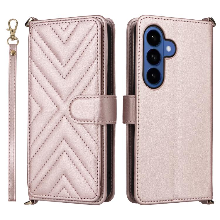 Custodia per telefono in pelle multifunzionale con 6 scomparti per carte e cinturino da polso., For Samsung Galaxy S26+ 5G, For Samsung Galaxy S26 Ultra 5G, For Samsung Galaxy S26 5G, For Samsung Galaxy S25 FE 5G, For Samsung Galaxy S25 Edge 5G        ...