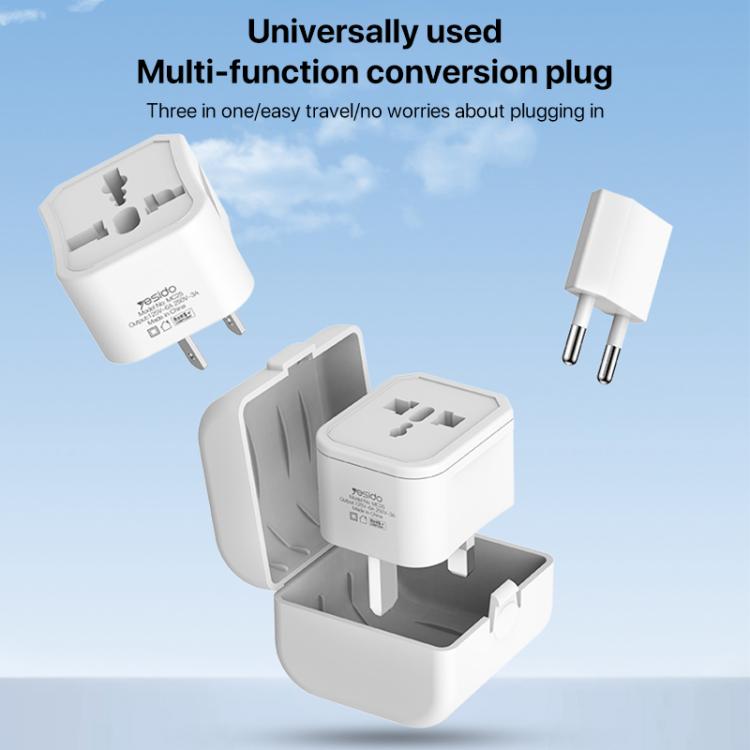 Adattatore da viaggio universale Yesido MC25 750 W con custodia - immagine 2