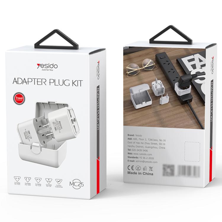 Adattatore da viaggio universale Yesido MC25 750 W con custodia - immagine 9