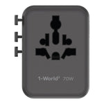 Caricabatterie da viaggio MOMAX UA22 GaN 70 W con doppia presa AC - immagine 2