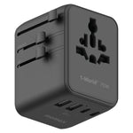 Caricabatterie da viaggio MOMAX UA22 GaN 70 W con doppia presa AC