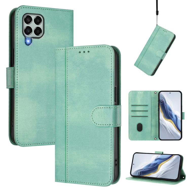 Custodia per telefono in pelle stile retrò con fibbia a giunzione lineare, For Samsung Galaxy M53 5G, For Samsung Galaxy M33 5G Global, For Samsung Galaxy M52