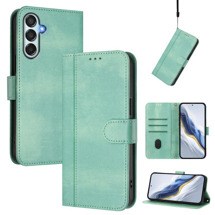 Custodia per telefono in pelle stile retrò con fibbia a giunzione lineare, For Samsung Galaxy M53 5G, For Samsung Galaxy M33 5G Global, For Samsung Galaxy M52