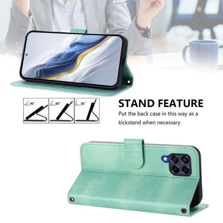 Custodia per telefono in pelle stile retrò con fibbia a giunzione lineare, For Samsung Galaxy M53 5G, For Samsung Galaxy M33 5G Global, For Samsung Galaxy M52