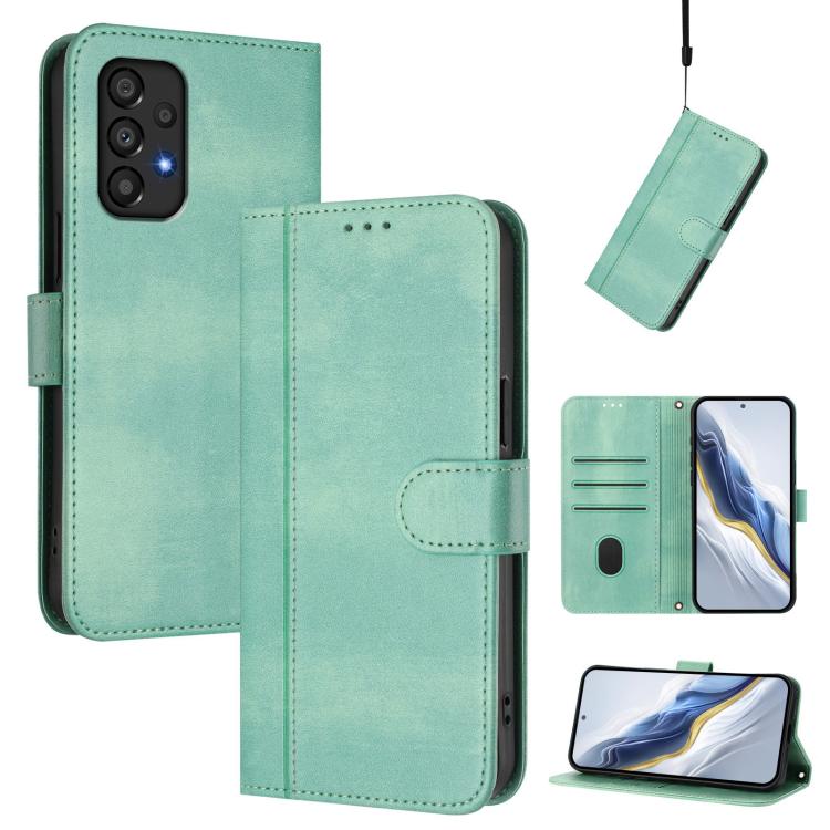 Custodia per telefono in pelle stile retrò con fibbia a giunzione lineare, For Galaxy A73 5G, For Galaxy A33 5G, For Galaxy A03 166mm