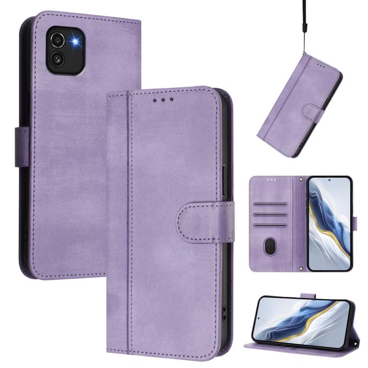 Custodia per telefono in pelle stile retrò con fibbia a giunzione lineare, For Galaxy A73 5G, For Galaxy A33 5G, For Galaxy A03 166mm