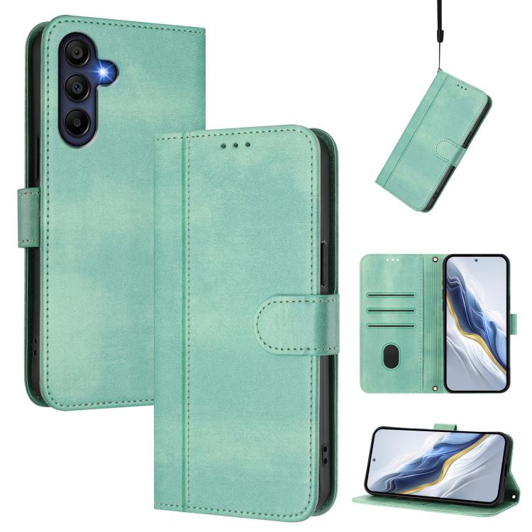 Custodia per telefono in pelle stile retrò con fibbia a giunzione lineare, For Galaxy A27 5G, For Galaxy A17 5G, For Galaxy A07 4G
