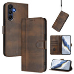 Custodia per telefono in pelle stile retrò con fibbia a giunzione lineare, For Galaxy A27 5G, For Galaxy A17 5G, For Galaxy A07 4G