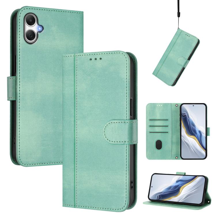 Custodia per telefono in pelle stile retrò con fibbia a giunzione lineare, For Galaxy A27 5G, For Galaxy A17 5G, For Galaxy A07 4G