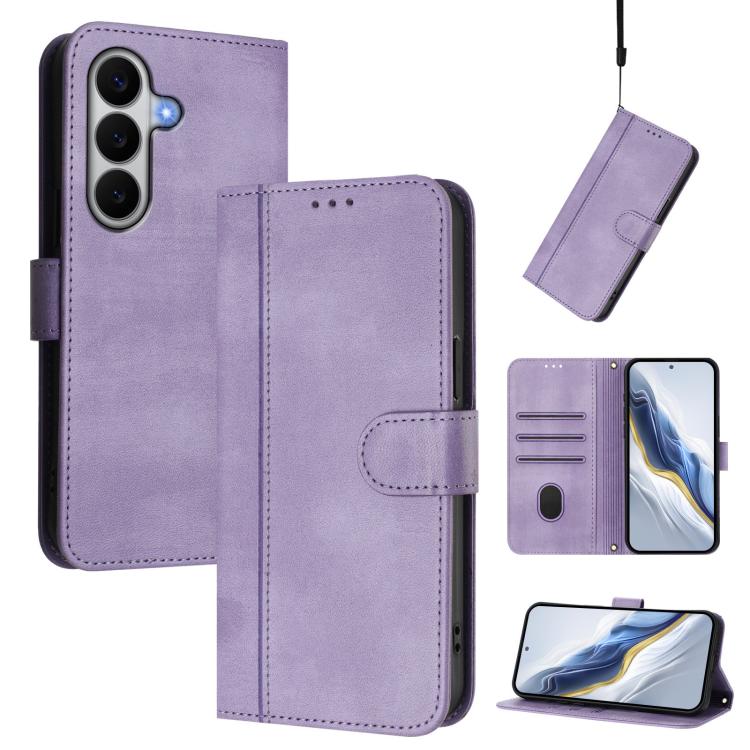Custodia per telefono in pelle stile retrò con fibbia a giunzione lineare, For Galaxy A27 5G, For Galaxy A17 5G, For Galaxy A07 4G