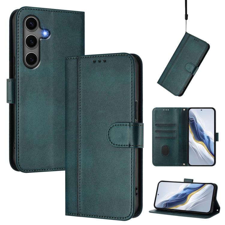 Custodia per telefono in pelle stile retrò con fibbia a giunzione lineare, For Samsung Galaxy S25 Edge 5G, For Samsung Galaxy S25 / S24 5G, For Samsung Galaxy S25+ / S24+ 5G
