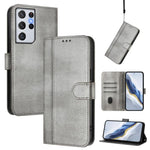 Custodia per telefono in pelle stile retrò con fibbia a giunzione lineare, For Samsung Galaxy S21 5G, For Samsung Galaxy S21+ 5G, For Samsung Galaxy S21 Ultra 5G