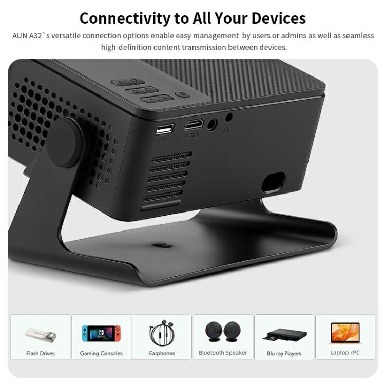 Proiettore smart AUN A32 Pro 720p con Android 13 e Wi-Fi - immagine 13