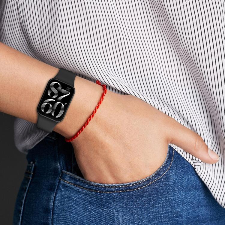 Cinturino per orologio xDfind in silicone nero tinta unita con fibbia, For Xiaomi Band 10 Pro/9 Pro/Redmi Watch 6/5/4, For Redmi Watch 6 / Watch 5 / Watch 4