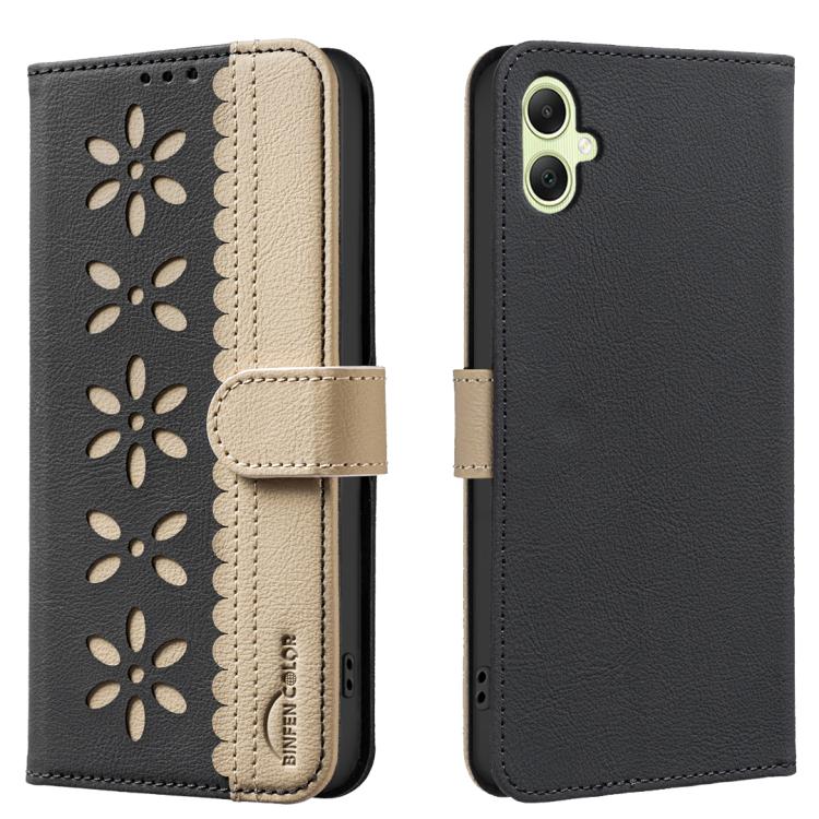Custodia per telefono in pelle con motivo floreale traforato e protezione RFID., For Samsung Galaxy A35 5G, For Samsung Galaxy A05, For Samsung Galaxy A05S, For Samsung Galaxy A24 4G