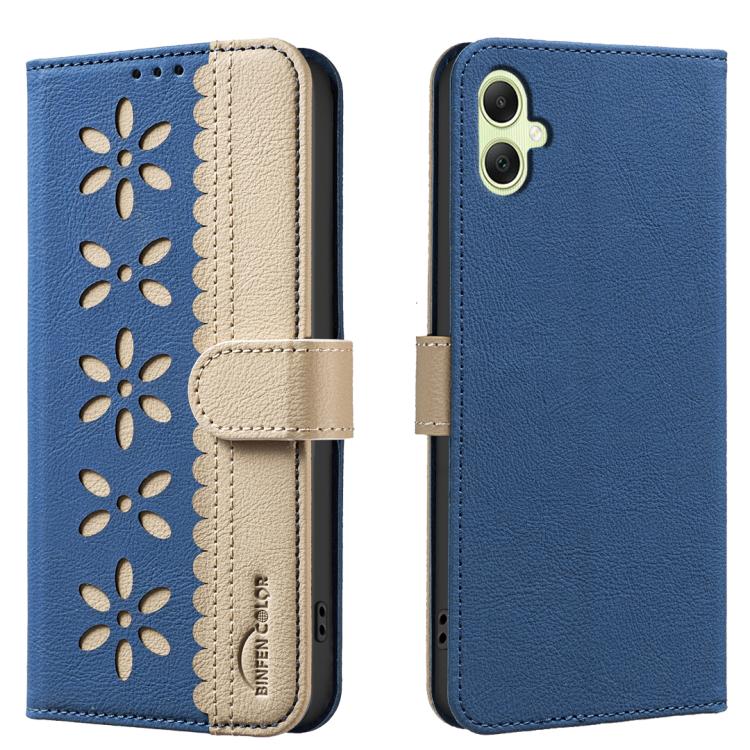 Custodia per telefono in pelle con motivo floreale traforato e protezione RFID., For Samsung Galaxy A35 5G, For Samsung Galaxy A05, For Samsung Galaxy A05S, For Samsung Galaxy A24 4G