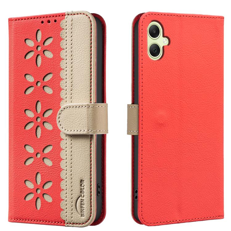 Custodia per telefono in pelle con motivo floreale traforato e protezione RFID., For Samsung Galaxy A35 5G, For Samsung Galaxy A05, For Samsung Galaxy A05S, For Samsung Galaxy A24 4G