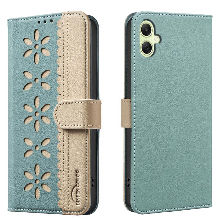 Custodia per telefono in pelle con motivo floreale traforato e protezione RFID., For Samsung Galaxy A35 5G, For Samsung Galaxy A05, For Samsung Galaxy A05S, For Samsung Galaxy A24 4G