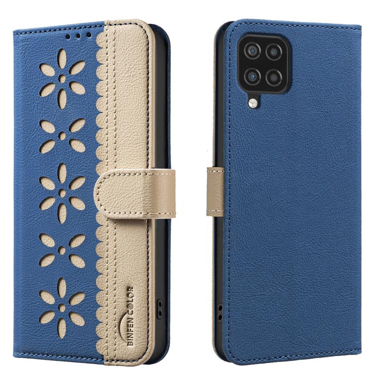 Custodia per telefono in pelle con motivo floreale traforato e protezione RFID., For Samsung Galaxy A13, For Samsung Galaxy A52 / A52S, For Samsung Galaxy A02S / A03S, For Samsung Galaxy A22 4G