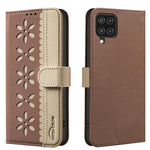 Custodia per telefono in pelle con motivo floreale traforato e protezione RFID., For Samsung Galaxy A13, For Samsung Galaxy A52 / A52S, For Samsung Galaxy A02S / A03S, For Samsung Galaxy A22 4G