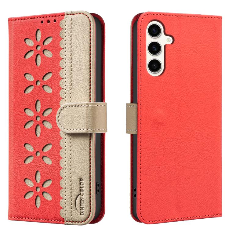 Custodia per telefono in pelle con motivo floreale traforato e protezione RFID., For Samsung Galaxy A35 5G, For Samsung Galaxy A05, For Samsung Galaxy A05S, For Samsung Galaxy A24 4G