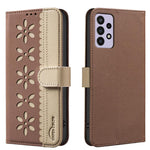 Custodia per telefono in pelle con motivo floreale traforato e protezione RFID., For Samsung Galaxy A13, For Samsung Galaxy A52 / A52S, For Samsung Galaxy A02S / A03S, For Samsung Galaxy A22 4G