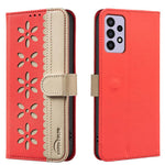 Custodia per telefono in pelle con motivo floreale traforato e protezione RFID., For Samsung Galaxy A13, For Samsung Galaxy A52 / A52S, For Samsung Galaxy A02S / A03S, For Samsung Galaxy A22 4G