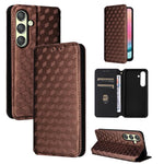 Custodia per telefono in pelle con texture a griglia cubica., For Samsung Galaxy S24 FE 5G, For Samsung Galaxy S24 Ultra 5G, For Samsung Galaxy S24+ 5G, For Samsung Galaxy S24 5G