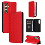 Custodia per telefono in pelle con texture a griglia cubica., For Samsung Galaxy S23 FE 5G, For Samsung Galaxy S23 Ultra 5G, For Samsung Galaxy S23+ 5G, For Samsung Galaxy S23 5G